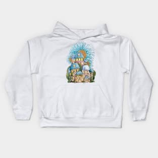 Whimsical Houses Abstract Kids Hoodie